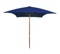 Garden Parasol Blue 200x300cm Polyester Canopy Laminated Bamboo & Hardwood UV50+