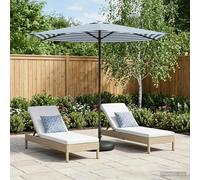 Garden Parasol Blue and White 270 x 270 cm Polyester Rectangular Popup UV Shield