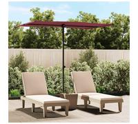 Garden Parasol Bordeaux Red 200x150cm Polyester Canopy Aluminium Pole UV 180deg
