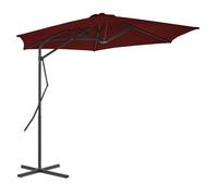 Garden Parasol Bordeaux Red 300x230cm Polyester 6-Rib Steel Pole 360° Rotate w/6
