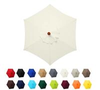 Garden Parasol Canopy Cover, 2m 2.30m 2.7m 3.0m Market Table Umbrella Canopy, patio umbrella replacement canopy,for Patio Market Table Umbrella Garden Parasol Canopy Cover(Beige,8ribs:2.30m/7.5ft)
