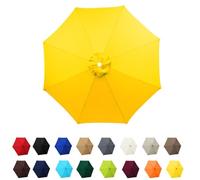 Garden Parasol Canopy Cover, 2m 2.30m 2.7m 3.0m Market Table Umbrella Canopy, patio umbrella replacement canopy,for Patio Market Table Umbrella Garden Parasol Canopy Cover(Yellow,6ribs:2m/6.5ft)
