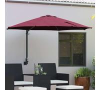 Garden Parasol Cantilever Bordeaux Red 248 x 248 cm Polyester Steel Tilt Manual