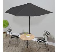 Garden Parasol Dark Anthracite 300x155 cm Polyester Aluminium Pole Crank AirVent
