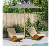 Garden Parasol Dark Grey 270x270cm Bamboo Round UV-Resistant Detachable Pole Sun