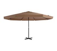 Garden parasol 500cm Black polyester PA coating, aluminium pole, crank 8ribsUV+