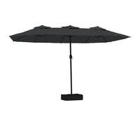 vidaXL Black Double Head Parasol 4.5 x 2.6m - Size: 245 x 449 x 265cm - Wilko