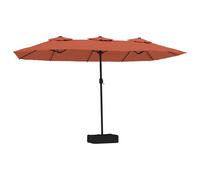 vidaXL Orange Double Head Parasol 4.5 x 2.6m - Size: 245 x 449 x 265cm - Wilko