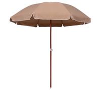 Parasol 240cm Taupe Polyester Canopy Steel Pole UV-Proof Outdoor Garden 8-Rib XL