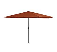 vidaXL Outdoor Parasol with Metal Pole 400 cm Terracotta, Brown