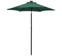 vidaXL Garden Parasol with LED Lights Canopy Outdoor Umbrella Green Aluminium