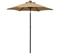 Parasol with LED Lights Aluminium Outdoor Canopy Shelter Patio Umbrella vidaXL