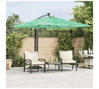 Garden Parasol Green 269x269x235cm Polyester Steel Straw Canopy Crank Outdoor UV