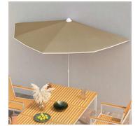 vidaXL Garden Half Parasol with Pole 180x90 cm Taupe