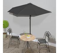 Garden parasol half-round Anthracite 270x144cm Polyester crank 38mm pole airvent