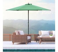 Outsunny 2.8m Patio Parasol 6 Ribs - Green, Green