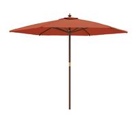 vidaXL Garden Parasol with Wooden Pole Terracotta 299x240 cm