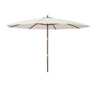 vidaXL Garden Parasol with Wooden Pole Sand 400x273 cm, White