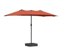 Garden Parasol Taupe 385 x 209 x 244 cm Polyester