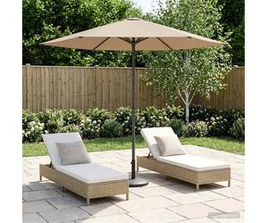 Garden Parasol Rectangular 226x226cm Taupe Polyester Pop-Up Air Vent Lockable UV