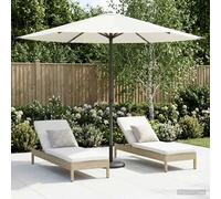 Garden Parasol Rectangular 230x230cm Cream Polyester Pop-Up UV Vent Roof Locking