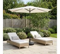 Garden Parasol Rectangular 270x270cm Cream Polyester Pop-Up Vent Steel Pole Sun