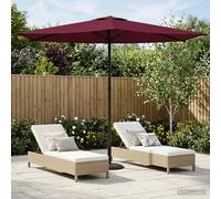 Garden Parasol Rectangular 270x270cm Polyester Bordeaux Red Pop-Up Vent Steel UV
