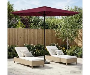 Garden Parasol Rectangular 270x270cm Polyester Bordeaux Red Pop-Up Vent Steel UV