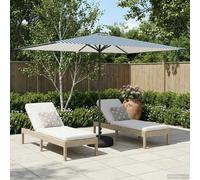 Garden Parasol Rectangular 290x190cm Blue White Polyester Pop-Up Steel UV Base+