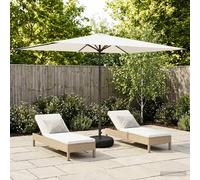 Garden Parasol Rectangular 290x190cm Cream Polyester UV Pop-Up Parasol Base 6rib
