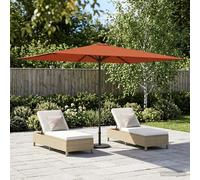 Garden Parasol Rectangular 290x190cm Terracotta Polyester Pop-Up UV Shade 6 Ribs