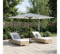 Garden Parasol Rectangular 290x190x223cm Blue/White Polyester UV Vent Pop-up EZ