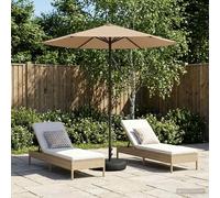 Garden Parasol Rectangular Taupe 226x226cm Polyester Pop-Up Vent UV with Lock XL