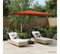 Garden Parasol Rectangular Terracotta 290x190cm Polyester UV Vent Pop-Up Lock XL