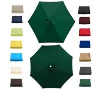 Garden Parasol Replacement Canopy Waterproof, 2m 2.30m 2.7m 3.0m Replacement Parasol Canopy Cover for Patio Pool Outdoor, Anti-UV Strong Sunshade Umbrella Cloth for 6/8 Ribs(Turquoise,2.7m/6 Arms)
