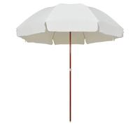 Garden Parasol Sand 155cm Ø x 190cm H Polyester Canopy Steel Pole 8-Rib UV-Rated