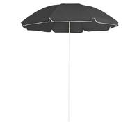 Garden Parasol Sand 180cm Polyester Canopy Steel Pole 8-Rib Flower Tiltable UV50