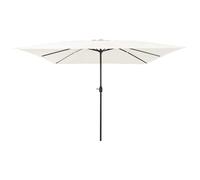Garden Parasol Sand 295 x 295 cm Polyester & Steel Manual Crank Collapsible Lock