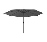 vidaXL Outdoor Parasol with LED Lights and Metal Pole 400 cm Anthracite, Black