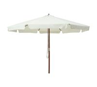 Garden Parasol Sand White 330cm Polyester Canopy Laminated Bamboo Hardwood Pole