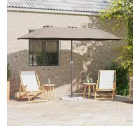 Garden Parasol Taupe 370 x 197 x 239 cm Polyester Aluminium Foldable Manual Lift