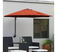 Garden Parasol Terracotta 248x248x148cm Polyester Steel Cantilever Tilt UV Crank