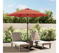 Garden Parasol Terracotta 300cm Polyester Steel Pole Crank Tilt 6 Ribs Airvent+