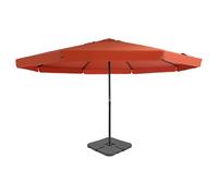 Garden Parasol Terracotta 5m Ø x 3.85m H Aluminium/Steel Crank Handle 4x15L kit