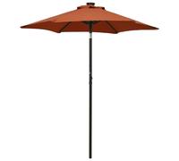 Garden Parasol Terracotta/Dark Grey 200x211cm Polyester Canopy Aluminium Pole.