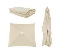 Garden Parasol Umbrella 2x2 2x3 2.7x2.7 3x3m With 4/6/8 Ribs, Waterproof, UV 50+ Outdoor Canopy Replacement Square Large, Outdoor Rectangular Sun Shade Spare Market Umbrella Top(Beige,2.5X2.5m)
