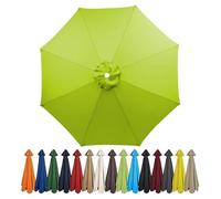 Garden Parasol Umbrella 4m/3.5m/3m/2.7m/2.5m/2.3m/2m Patio Outdoor Sun Shade Replacement Canopy 6 Arms/8Arms for Beach Pool Lawn Backyard Deck Waterproof UV 50+ (Grass green,6ribs:2.3M/7.5ft)