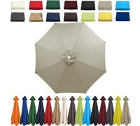 Garden Parasol Umbrella 4m/3.5m/3m/2.7m/2.5m/2.3m/2m Patio Outdoor Sun Shade Replacement Canopy 6 Arms/8Arms for Beach Pool Lawn Backyard Deck Waterproof UV 50+ (Grey-B,6ribs:2M/6.5ft)