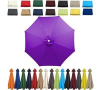 Garden Parasol Umbrella 4m/3.5m/3m/2.7m/2.5m/2.3m/2m Patio Outdoor Sun Shade Replacement Canopy 6 Arms/8Arms for Beach Pool Lawn Backyard Deck Waterproof UV 50+ (Grape,6ribs:2.3M/7.5ft)