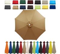 Garden Parasol Umbrella 4m/3.5m/3m/2.7m/2.5m/2.3m/2m Patio Outdoor Sun Shade Replacement Canopy 6 Arms/8Arms for Beach Pool Lawn Backyard Deck Waterproof UV 50+ (Yellow-B,8ribs:4M/13ft)